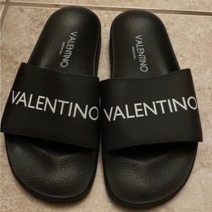 Women’s Black Valentino Pool Slides Size 37